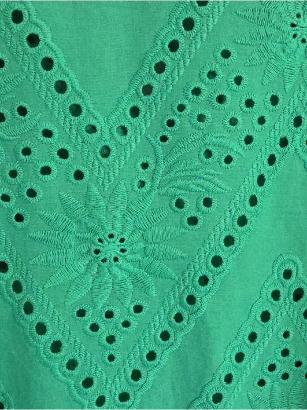 *SOLD* MAJE | Ciggy Eyelet Embroidery Cotton Blouse in green sz L - Picture 5 of 7